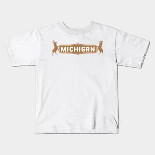 Michigan Elks: Brown Tone Kids T-Shirt